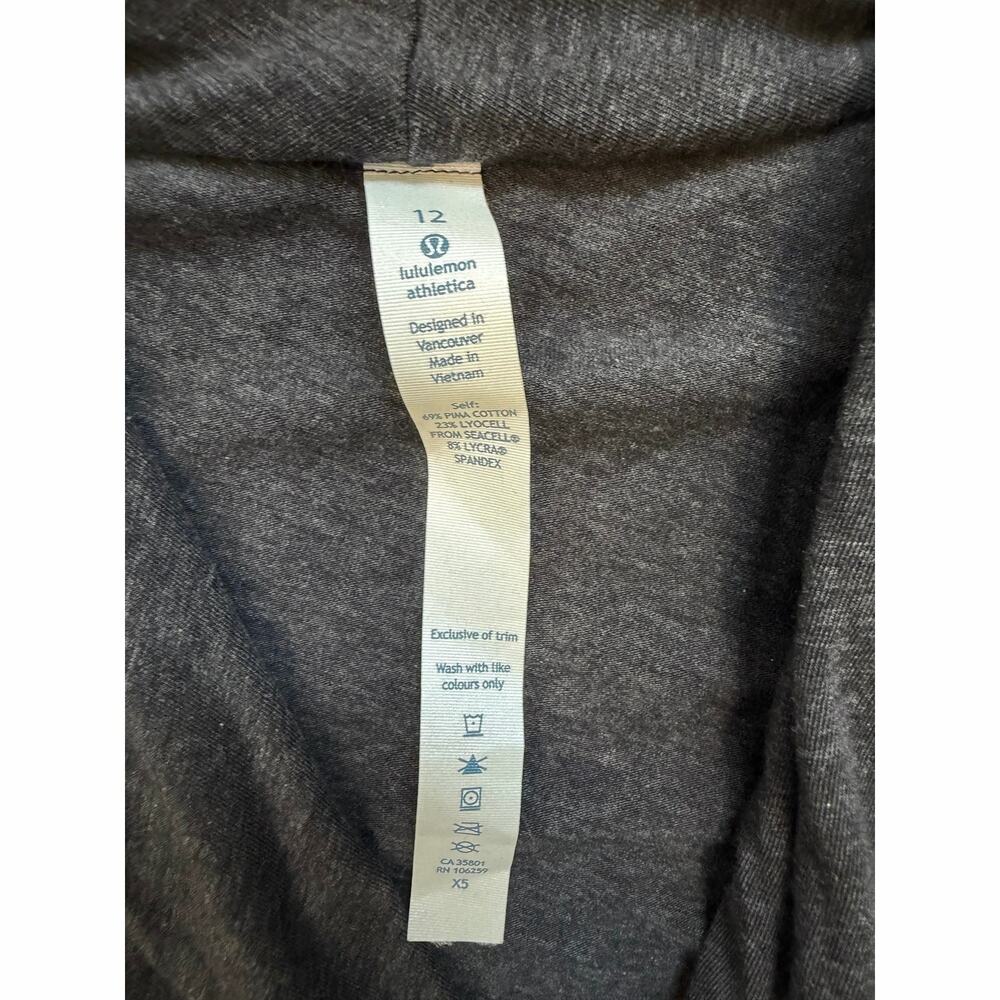 Lululemon Radiant Long Sleeve wrap top in a heathered gray size 12 EUC - Picture 4 of 4